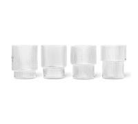 Juego de 4 Vasos Ondulados Transparente
