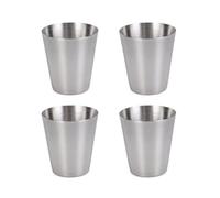 Juego de 4 vasos pequeños de acero inoxidable para exteriores y fiestas, fáciles de transportar y almacenar, vasos de chupito de pequeña capacidad