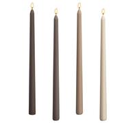 Juego de 4 velas cónicas largas de 10 pulgadas, velas cónicas largas para candelabros, mesa, cena, boda, decoración del hogar, sin perfume, sin goteo, sin humo (marrón degradado)