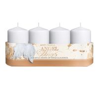 Juego de 4 velas de Adviento, velas de Adviento, velas perfumadas en blanco, aroma jazmín - vainilla y naranja, contenido del envío: 4 unidades, tiempo de combustión aprox. 10 h, tamaño H/Ø aprox. 7 x