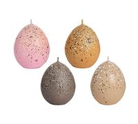 Juego de 4 velas de huevo de Pascua, velas de huevo, velas de Pascua, color rosa, tamaño 6,5 x 4 cm, diámetro