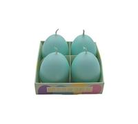 Juego de 4 velas de huevo de Pascua, velas de Pascua, color azul pastel, tamaño H/Ø 6,5 x 4 cm,