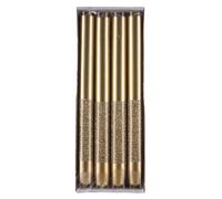 Juego de 4 velas de mesa DONAU HOME Onyx/Velas de parafina/Velas de pilar / 22 x 250 mm/Dorado/Velas decorativas de cera/Para decoración
