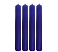 Juego de 4 velas de mesa, velas de mesa, en azul, tamaño: 17 x 2 cm aprox