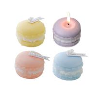 Juego de 4 velas perfumadas de macarrón, bonitas velas de aromaterapia hechas a mano, decoración del hogar, velas de cumpleaños, boda, vacaciones, fiesta, regalo para niña (multicolor)