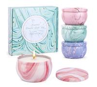 Juego de 4 velas perfumadas más grandes para mujer, juego de 4 velas de aromaterapia para aliviar el estrés, cera de soja natural para mujer, decoración navideña, velas perfumadas para cumpleaños, día