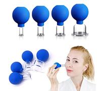 Juego de 4 ventosas faciales | Succión al vacío de silicona | Terapia de masaje con ventosas | Un kit para anticelulitis, antiarrugas y piel sin edad al instante | para ojos, cara y cuerpo