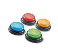 Juego de 4 zumbadores educativos para niños con alerta y señales visuales para aprendizaje en grupo, juego de zumbador de aprendizaje interactivo