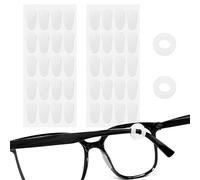 Juego de 40 almohadillas para la nariz de silicona antideslizante y autoadhesivas, incluye 2 fundas para patillas para gafas, accesorios antideslizantes, almohadillas adhesivas para gafas de sol