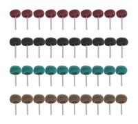 Juego de 40 brocas de lijado Dremel, ruedas de pulido abrasivas de 25 mm, grano 80/150/240/400 con vástago de 1/8 pulgadas (3 mm), accesorios para limpieza de taladro Dremel y cepillo de alambre