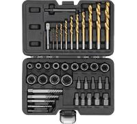 Juego de 40 extractores de tuercas y tornillos de 3/8" (9,5 mm) - Juego de extractores de tornillos y tuercas dañados - CrMo/HSS 4241/S2/GCr15 - Incluye adaptador y maletín