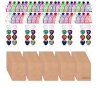 Juego de 40 fichas de abrazo de bolsillo con tarjetas, piedras naturales en forma de corazón, regalo para relaciones de larga distancia, fiesta escolar, recuerdos de boda, 5.9 x 3.1 x 1.2 pulgadas, 15