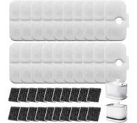 Juego de 40 filtros de fuente de agua para gatos, filtros de repuesto para | Para fuente de agua Petlibro PLWF005/PLWF105/PLWF115, con 20 filtros de carbón activado, 20 piezas de espuma