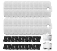 Juego de 40 filtros para fuente de gato, filtro de repuesto para fuente de gatos, 20 cartuchos de filtro y 20 esponjas de espuma, para fuente Petlibro Dockstream PLWF005, PLWF105, PLWF115