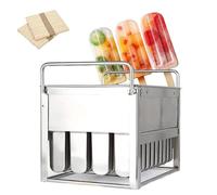 Juego de 40 moldes para paletas de hielo de acero inoxidable para helados, helados y postres, soporte duradero para paletas caseras