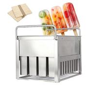 Juego de 40 moldes para paletas de hielo de acero inoxidable para helados, helados y postres, soporte duradero para paletas caseras