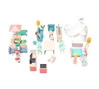Juego de 40 piezas de muebles de madera 1:12, accesorios de cocina, escala 1 12, juego de muebles en miniatura