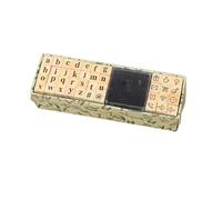Juego de 40 sellos profesionales de madera multiusos, incluye alfabetos, números, símbolos y tintas, bloc de letras y números, juego de madera