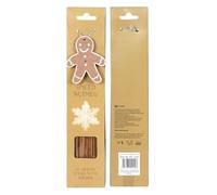 Juego de 40 varillas de incienso de pan de jengibre, elige entre aromas de nuez moscada especiada, pan de jengibre o galletas de vainilla, con soporte de hombre de jengibre (nuez moscada especiada)