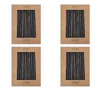 Juego de 40 velas de varilla, color negro mate, altura 25 cm, diámetro de 2,2 cm, tiempo de combustión 7 horas, calidad premium, velas de punta monocromática pajoma