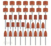 Juego De 42 Muelas Abrasivas Puntas Montadas Piedra, Vástago 1/8 Pulgadas 3mm, Cabezal Pulido Rueda De Amolar Para Herramienta Rotativa Dremel, Lijado Desbarbado Metal Madera 3 Formas (42 Piezas)