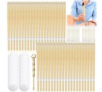 Juego de 42 velas para oídos: velas de oído de cera de abejas, juego de velas para oídos naturales, no tóxicas, cilíndricas, para limpiar las orejas (amarillo)