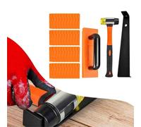 Juego de 43 herramientas de instalación de suelos para laminado de madera, kit de barra de tracción de mazo de doble cara con espaciadores de bloque de roscado compatible con acrílico MDF