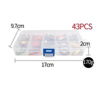 Juego de 43 señuelos de pesca de metal, 2,3 g-3,5 g, cebo duro tipo cuchara para trucha y lubina.