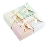 Juego de 44 cajas de regalo, caja ondulada con cinta, cuadrada, pequeña caja de papel para manualidades, bodas, fiestas, cumpleaños, pasteles (multicolor)