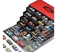 Juego de 48 Coches de Carreras de Juguete con de Coche de Carreras para niños pequeños, Coches de Juguete para niños pequeños, Furgonetas, vehículos de Carreras para niños, 48 Piezas, Multicolor