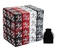 Juego de 48 dados mágicos de contador más 1 MTG Counters Dados Marble Life Buff Tokens D6 compatibles con Magic The Gathering, TCG, accesorios de juego de cartas, rojo
