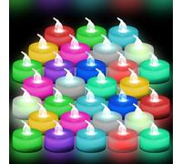 Juego De 48 Luces De Te LED Sin Llama, Velas LED Sin Llama, Velas De Te LED Cambian De Color, LED Parpadeante Velas Sin Llama, Velas Que Funcionan Con Pilas, Para Bodas, Vacaciones, Fiestas, Halloween