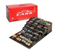 Juego de 48 mini vehículos de carreras | Carros impulsados por fricción mental, contenedor, camión, juguete retráctil de fundición a presión para niños, hogar, preescolar, sala de estar, nacimiento