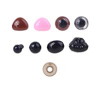 Juego de 48 piezas multicolor para nariz triangular, ojos redondos, con arandelas, para muñecas de oso, marionetas, juguetes, accesorios, hilo de algodón para ganchillo