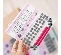 Juego de 48 sellos de uñas con cabezales de silicona, sello de uñas profesional, incluye sello de silicona de repuesto para puntas francesas, mariposas y flores, transferencia para manicura DIY diseño