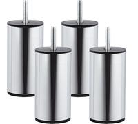 Juego de 4x Patas de Mueble UNIFORM Ø 50 / Alto 100 mm Cromo Pulido Pata de Cama Pata de Armario de SO-TECH
