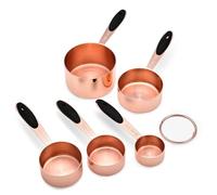 Juego de 5/10 tazas medidoras de acero inoxidable, herramienta de cocina for hornear, cuchara medidora de café chapada en cobre y oro rosa, accesorios de cocina(10pcs set)