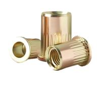 Juego de 5-30 tuercas remachables de acero al carbono de cabeza plana M3 M4 M6 M8 M10 M12 con inserto roscado y tuerca perforada.(M3 x 30picecs)