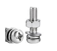 Juego de 5-50 tornillos de cabeza redonda con arandelas de seguridad y tuercas, M1.6, M2, M3, M4, M5, M6 y M8, de acero inoxidable.(40mm,M5 20sets)