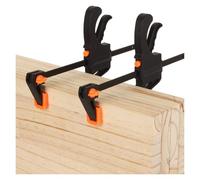 Juego de 5 abrazaderas de agarre rápido de 4 pulgadas, clips F de liberación de trinquete con una mano para carpintería y bricolaje, gatillo de compresión rápida y mandíbula que no daña (4 pulgadas, 2