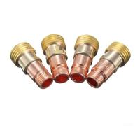 Juego de 5 abrazaderas de latón, cuerpo de mandril de latón, conector de lente de gas de columna corta, para linterna Tig WP-17/18/26 (5 piezas de 2,4 mm)