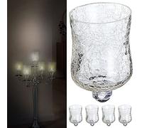 Juego de 5 accesorios de cristal para candelabro, 7 x 10 cm, diseño crackle, portavelas (5 piezas de cristal)