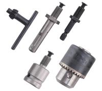 Juego de 5 adaptadores de mandril de taladro de 1,5-10 mm y 3/8-24 UNF para convertir la llave de impacto en un kit de herramientas eléctricas.