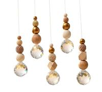 Juego de 5 adornos de cristal para interiores, con colgantes facetados para decoración de ventanas soleadas y esquinas, adorno de ventana de cristal, colgante de prisma con cuentas, para interior