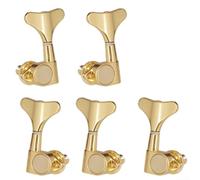 Juego de 5 afinadores de cuerda para bajo con clavijas de botón de cola de pez, cabezales de máquina resistentes con engranajes internos para un control preciso de cuerdas de bajo (2L3R)