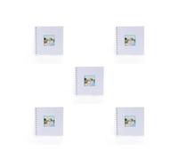 Juego de 5 álbumes de fotos de papel para jardín de infantes, páginas interiores de bebé, organizador de libros, cuaderno escolar, álbumes de recortes, portátil, color blanco