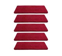 Juego de 5 alfombras lavables para peldaños de escaleras, antideslizantes, para interiores y exteriores, rectangulares (semicircolari)