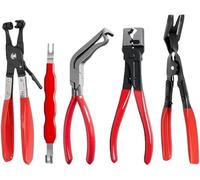 Juego de 5 alicates de desconexión eléctrica automotriz, separador de conectores en ángulo de 60° de acero de alto carbono, alicates de abrazadera de manguera, herramientas de extracción de clips de