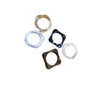Juego de 5 anillos apilables artesanales acrílicos degradados, diseños de mármol, ajuste cómodo, joyería para mujeres, niñas y mujeres, One Size, como se describe, como se describe