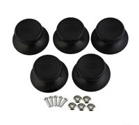 Juego de 5 asas de repuesto para tapa de cacerola, hechas de plástico | Mango negro para tapa de sartén y caldera, 4,3 x 2,6 cm